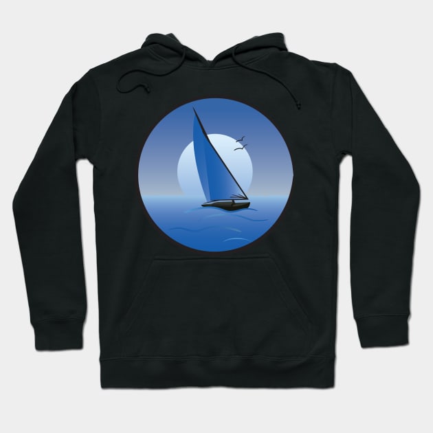 Sailboat with a Blue Moon Hoodie by PauHanaDesign